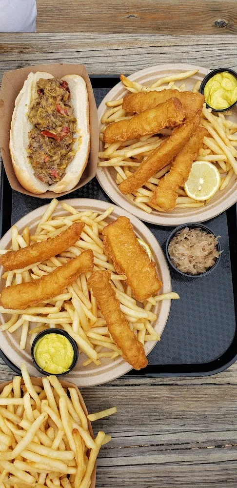 Fish and Chips and Cheesesteak Hoagie